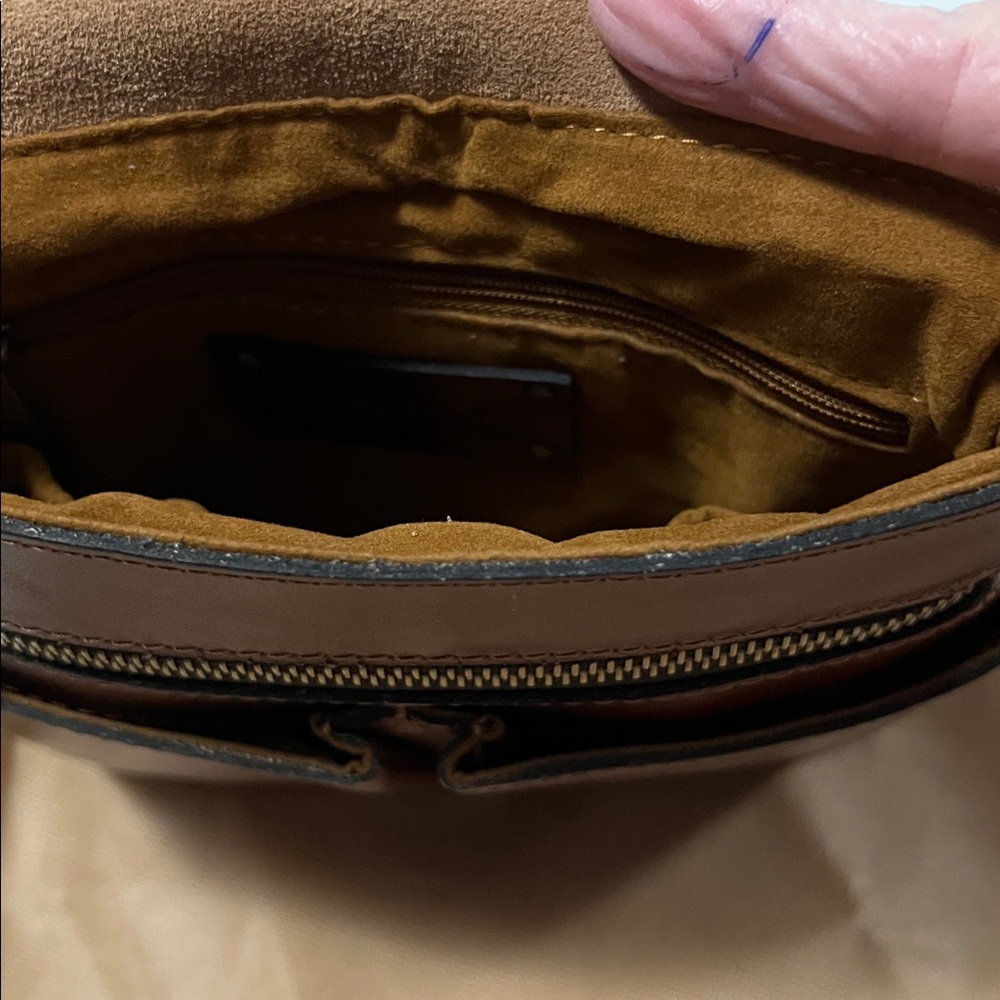 Patricia Nash Brown Leather Floral Crossbody Bag - Picture 5 of 5